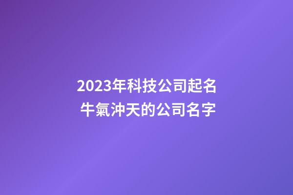 2023年科技公司起名 牛氣沖天的公司名字